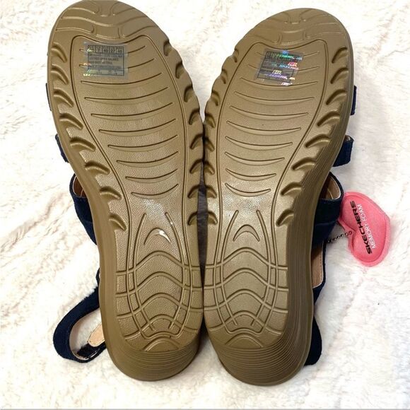 COPY - Skechers Womens Suede Parallel Peep Toe Slingback Wedge Stylin Light Blu… - Picture 2 of 4